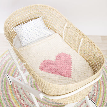 Cream blanket & baby pink heart