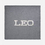 Light grey blanket & cream name