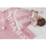 Baby pink blanket & cream name