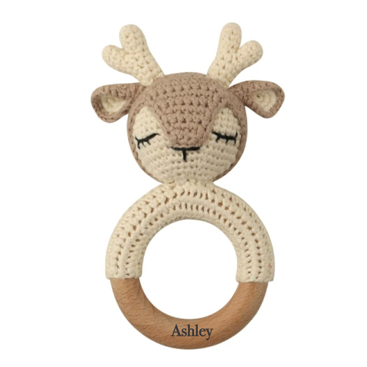 Crochet wood teether