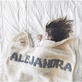 Cream blanket & light gray name