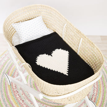 Black blanket & creme heart