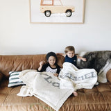 Cream blanket & light gray name