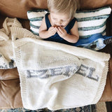Cream blanket & light gray name