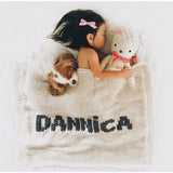 Cream blanket & dark gray name