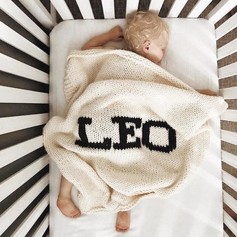 Cream blanket & black name