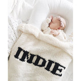 Cream blanket & black name