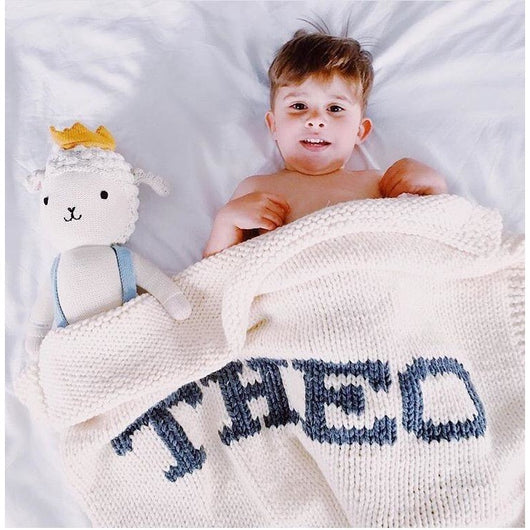 Cream knitted baby blanket online