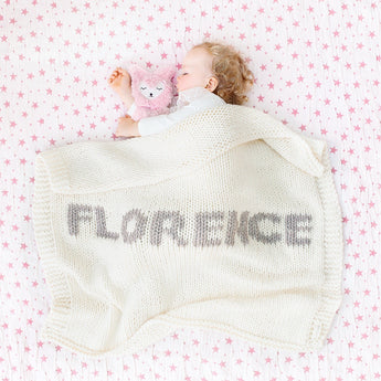 Cream blanket & mink name
