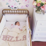 Cream blanket & baby pink name